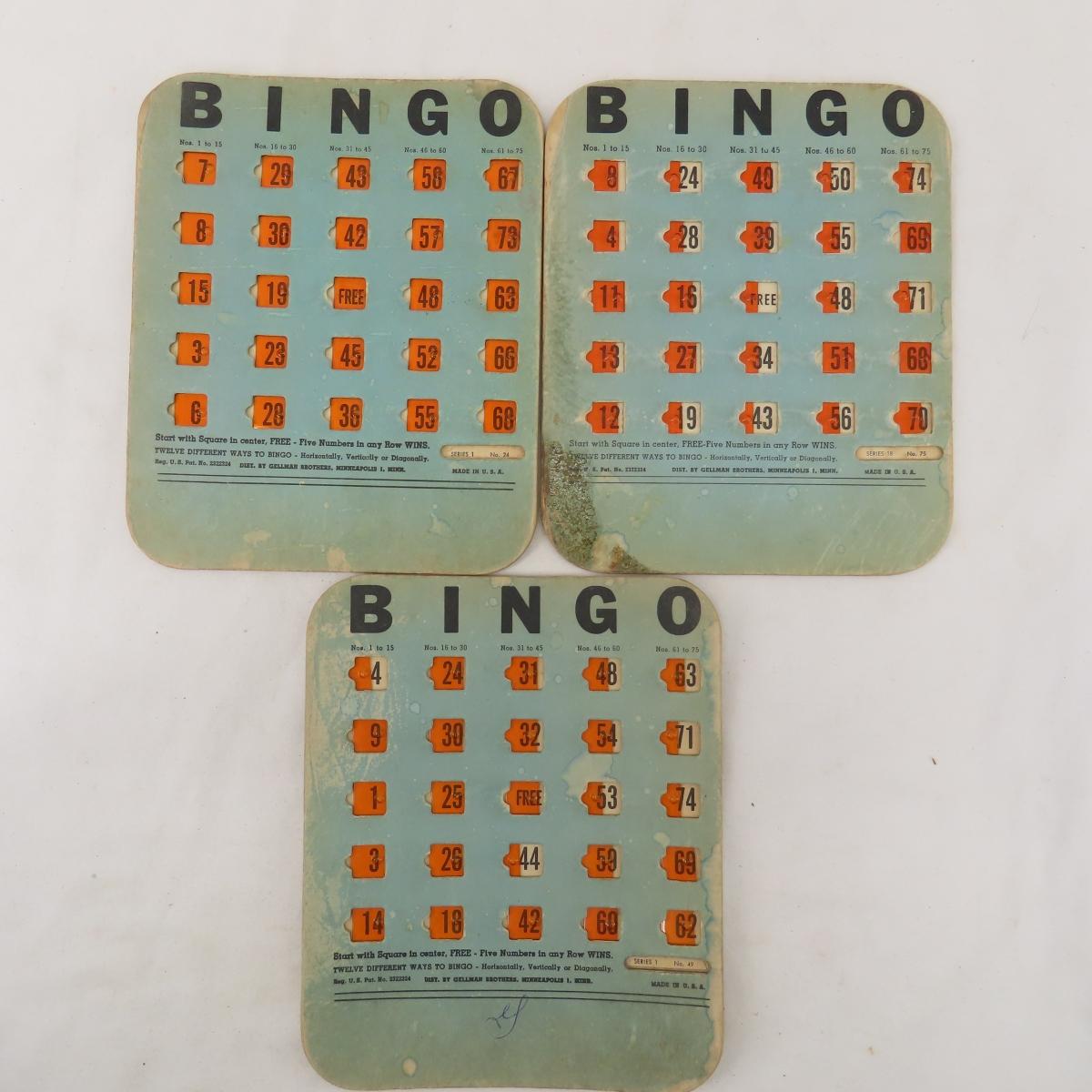 Vintage Gellman Bros BINGO cards