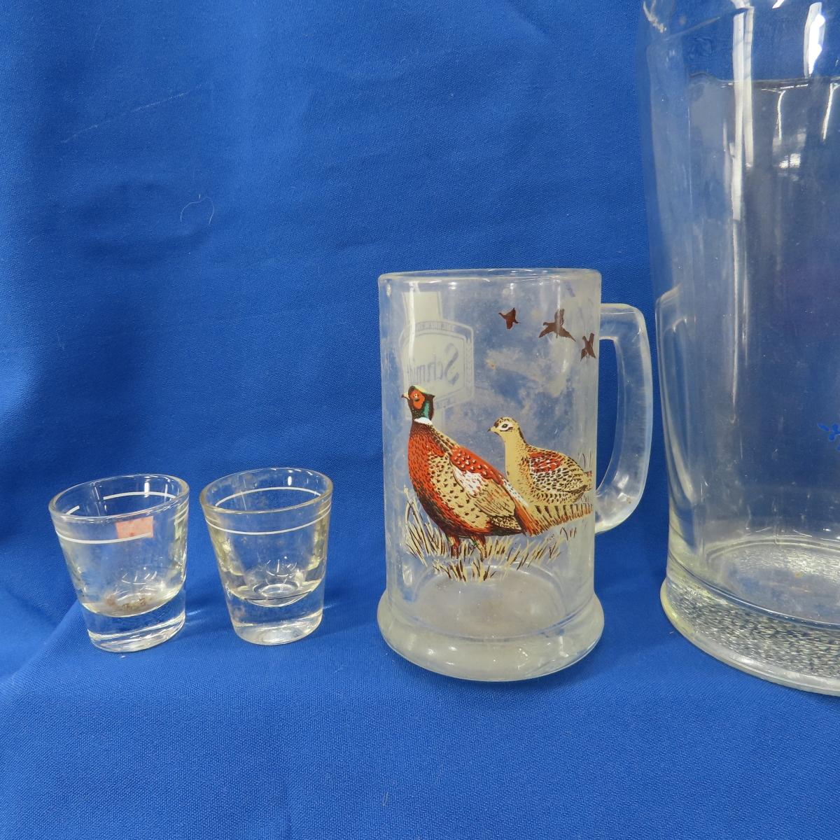 Vintage Grain Belt & Schmidt Glass Bar Ware