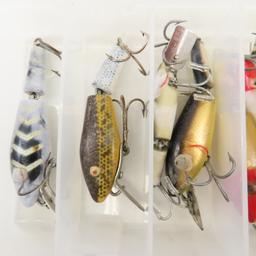 Vintage L&S fishing lures in plastic cases