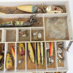 2 Vintage tackle boxes with lures and gear