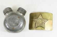 Russian Military Oiler & Belt Buckle