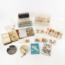 Vintage fly fishing lures and cases