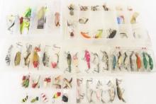 Vintage L&S fishing lures in plastic cases