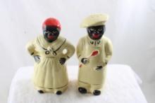 Black Americana Pearl China S&P Shakers 7 1/2"