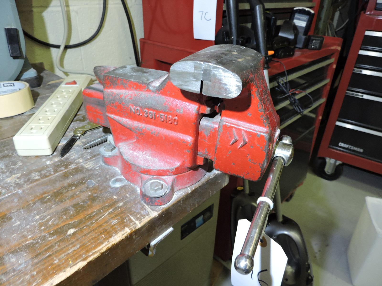 Small Work Bench with Bench Vise / 47" Wide X 30.5" Tall X 26.5" Deep