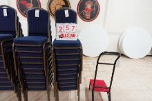 Blue Pattern Crown Back Banquet Chair (10)