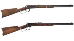 Two Winchester Lever Action Saddle Ring Carbines