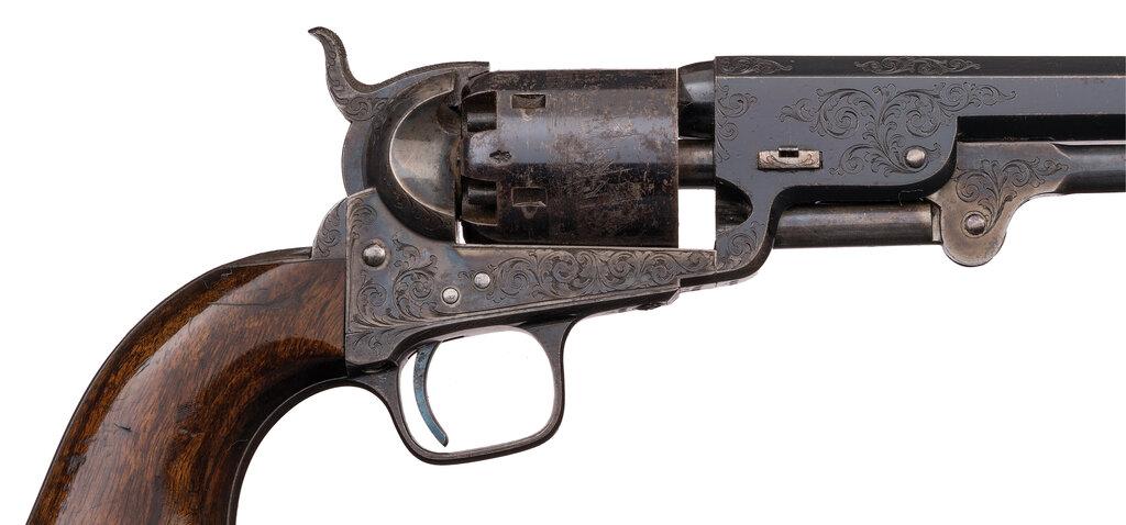 Cased Factory Engraved Colt London Model 1851 Navy Revolver