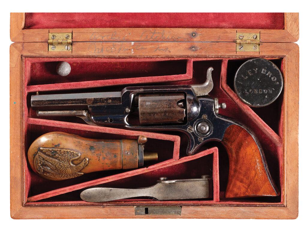 Cased Colt Model 1855 Root Pocket Revolver with Accessories