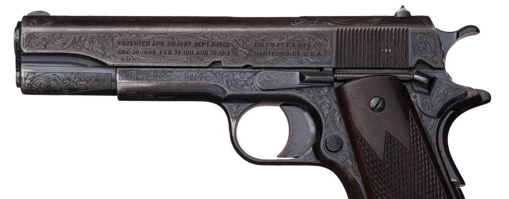 William H. Gough Master Engraved Colt Government Model Pistol