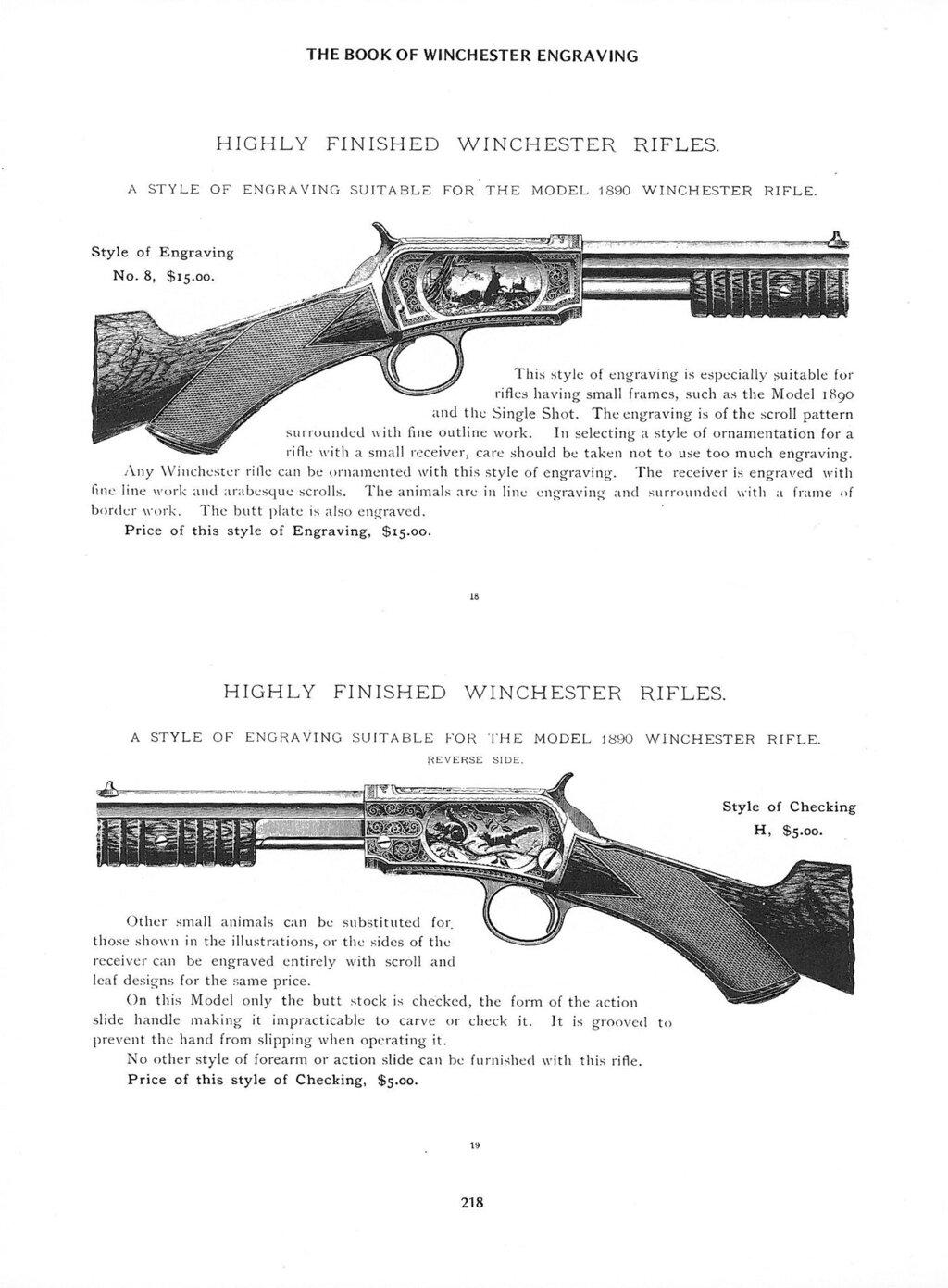 Exhibition Winchester Deluxe Model 1890 Slide Action Rifle