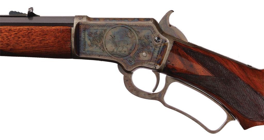 Factory Engraved Marlin Deluxe Model 1897 Lever Action Rifle