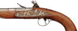 Revolutionary War Era Joiner Silver Mounted Flintlock Pistols