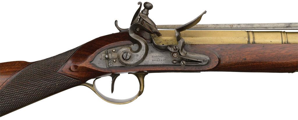 Barber & Boaler Brass Barrel Flintlock Blunderbuss with Bayonet