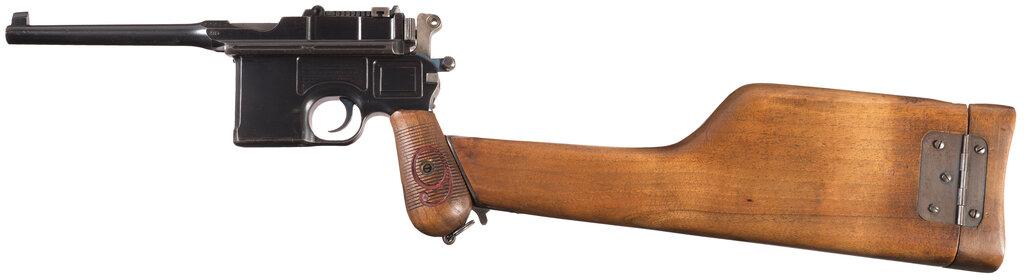 German Mauser "Red 9" C96 Broomhandle Pistol with Matching Stock