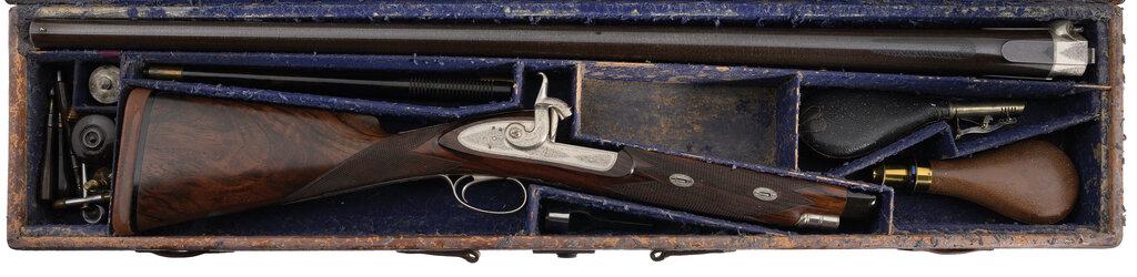 Cased Holland & Holland Single Barrel 4-Bore Percussion Duck Gun