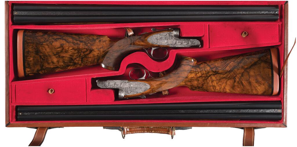 Pair of Tomasoni Goddess Diana Engraved Ivo Fabbri Shotguns