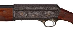 Game Scene Engraved and Silver Inlaid Franchi AL-48 Shotgun