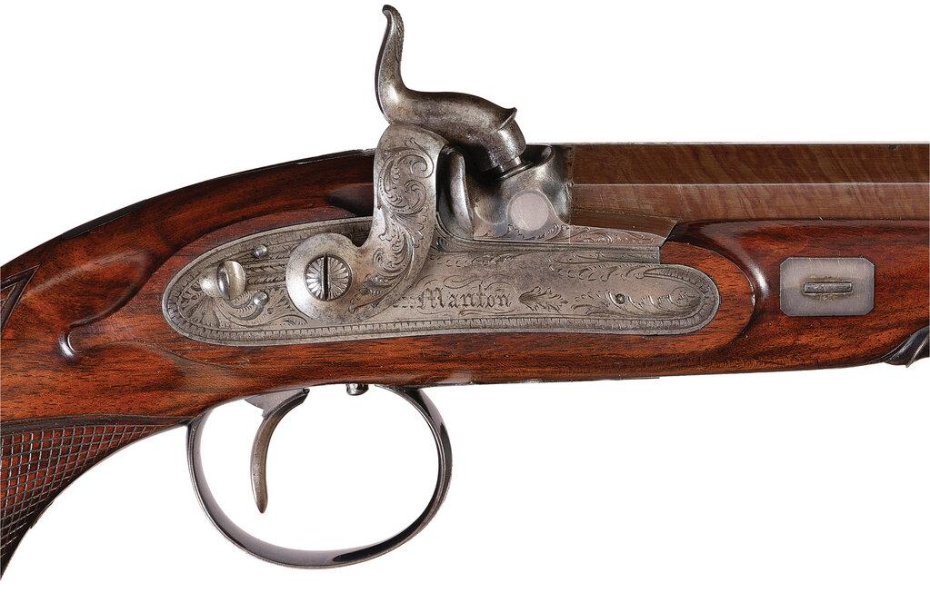 Cased Pair of Percussion Pistols with Additional Barrels