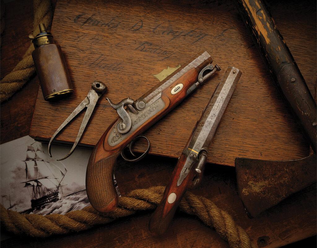 Charles D. Cayley of H.M.S. Rodney Baker Percussion Pistols