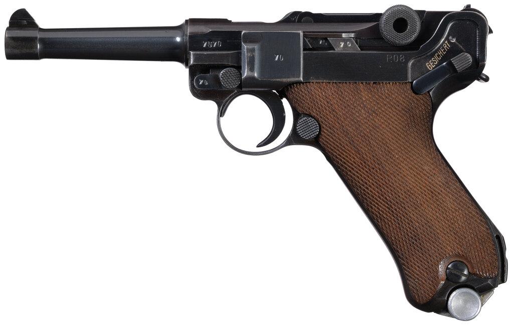 World War II Mauser "byf" Code "42" Date P.08  Luger Pistol