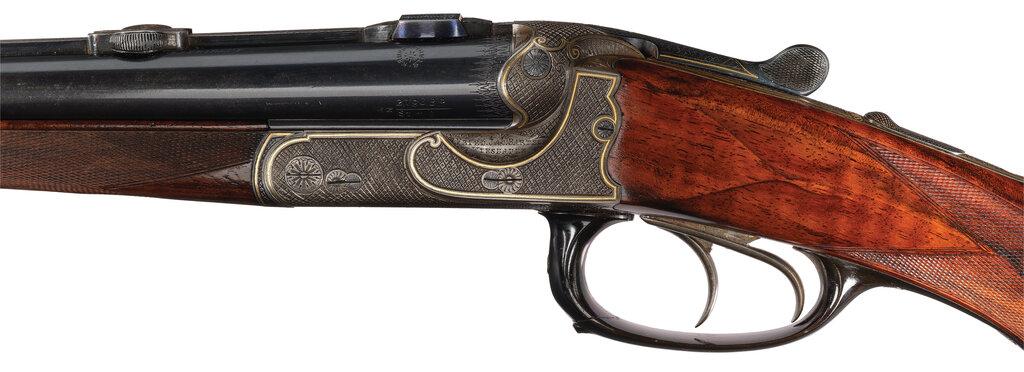 Factory Engraved and Gold Inlaid Friedrich Bartels Double Rifle