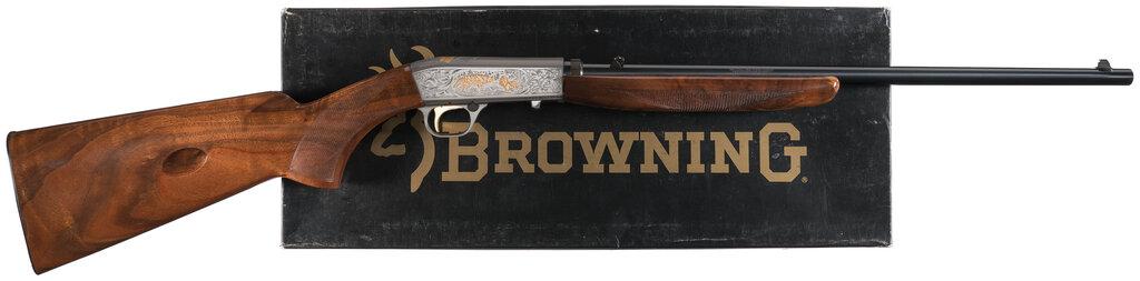 Engraved and Gold Inlaid Browning .22 Auto High Grade Rifle