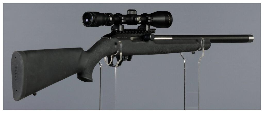 Two Semi-Automatic Rimfire Rifles with Scopes