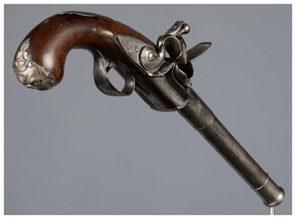 English Hawkes Queen Anne Flintlock Pistol