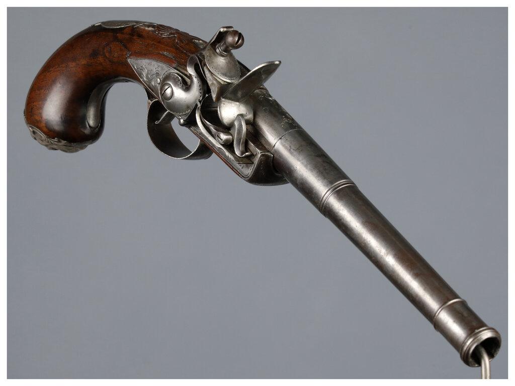 English Hawkes Queen Anne Flintlock Pistol