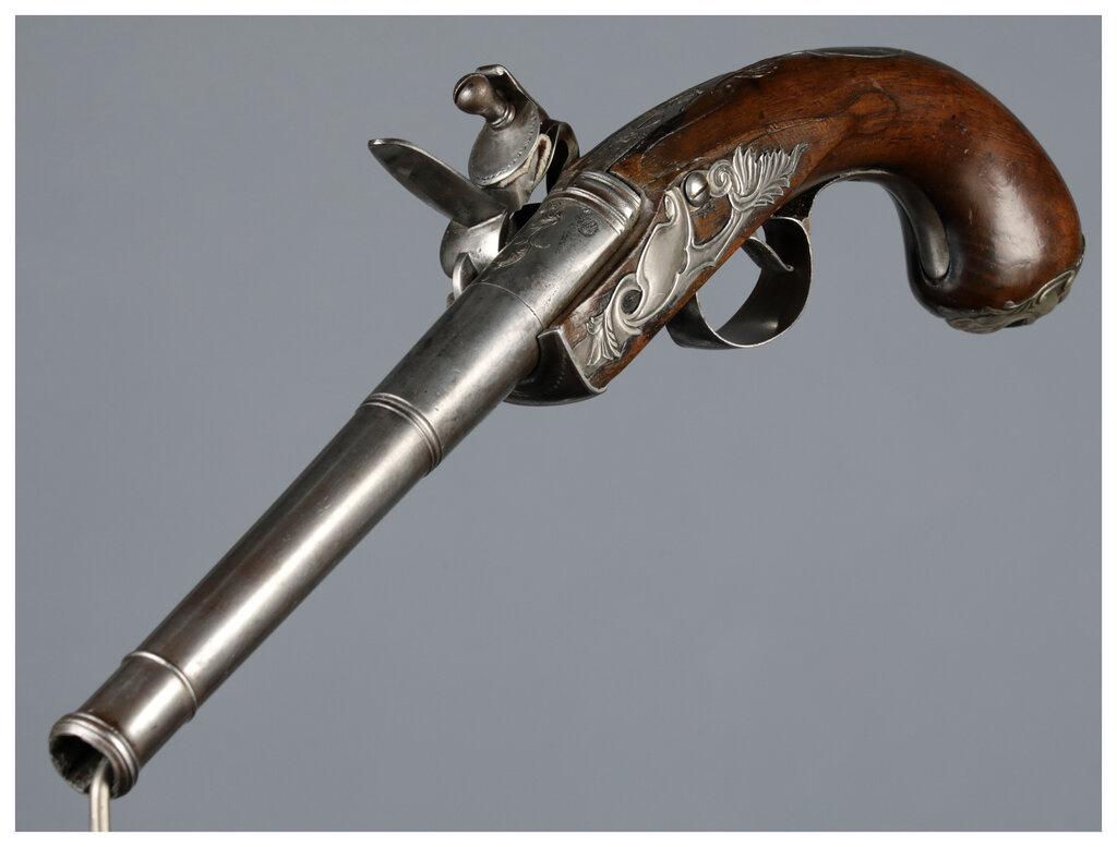 English Hawkes Queen Anne Flintlock Pistol