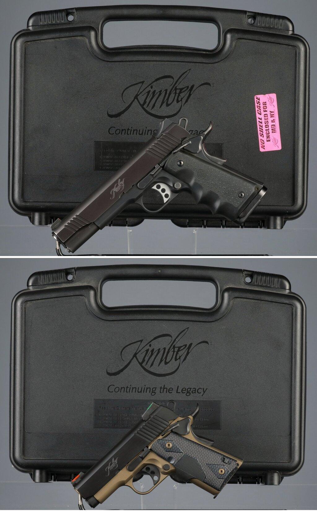 Two Kimber Semi-Automatic Pistols with Cases