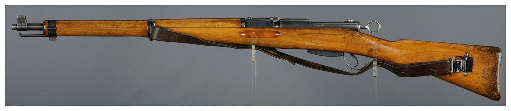 Two Swiss Straight Pull Bolt Action Rifles