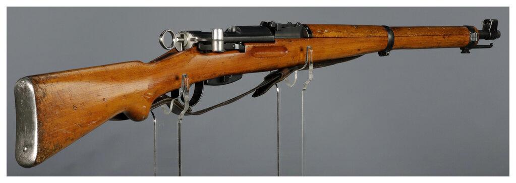 Two Swiss Straight Pull Bolt Action Rifles