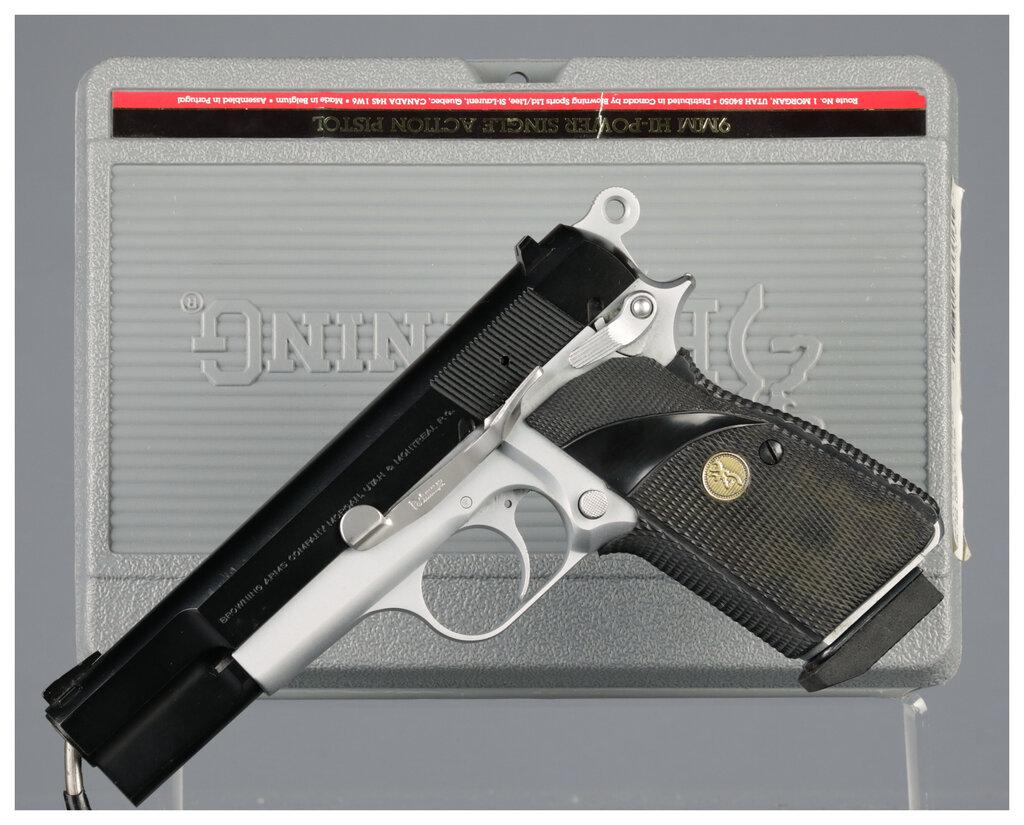 Belgian Browning High Power Semi-Automatic Pistol with Case