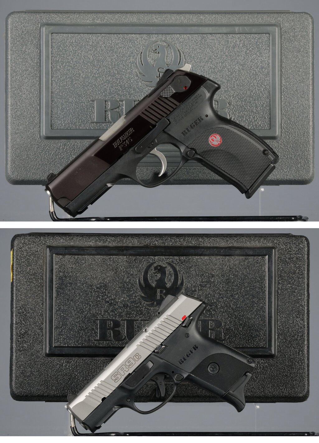 Two Ruger Semi-Automatic Pistols with Cases