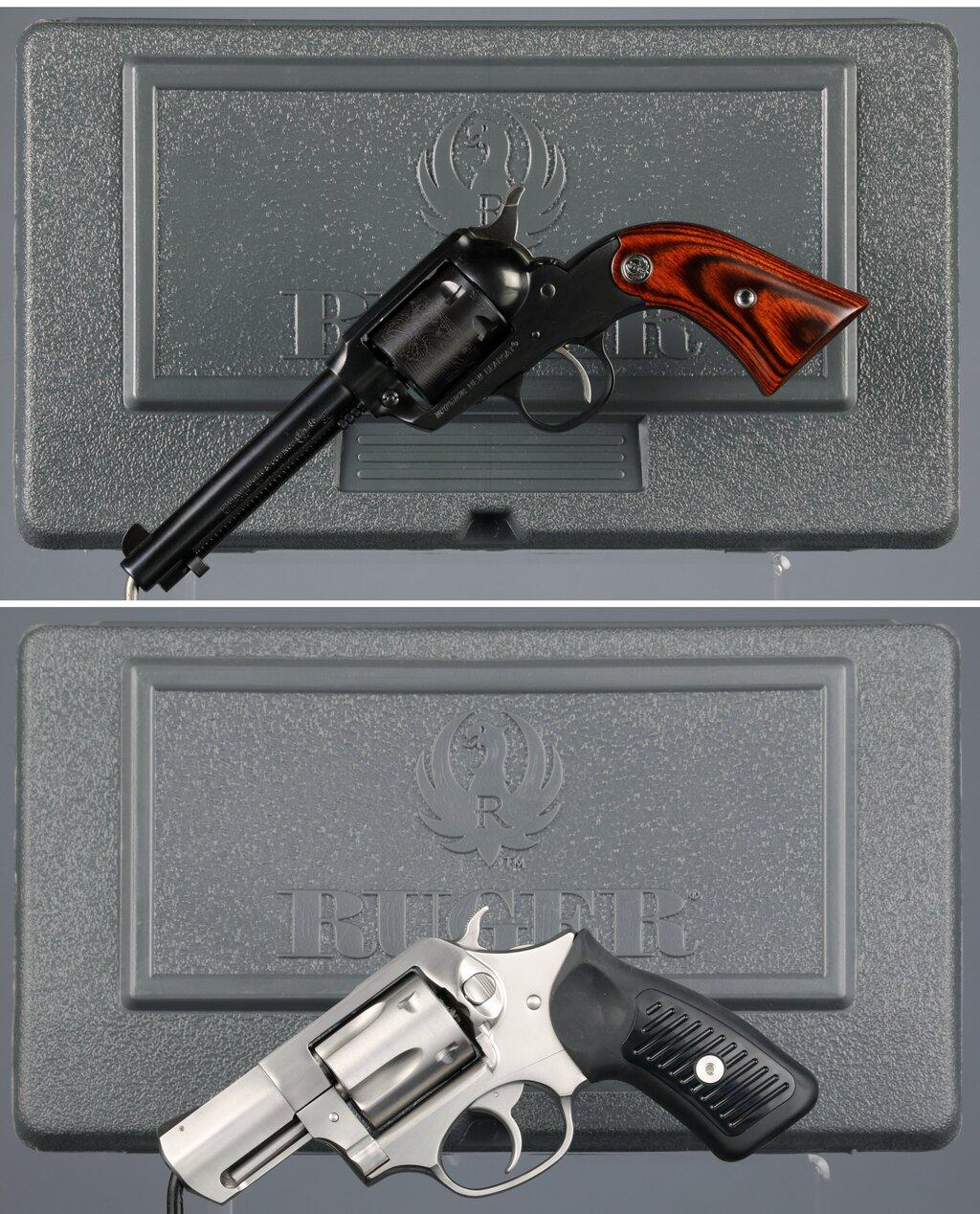 Two Ruger Revolvers with Cases