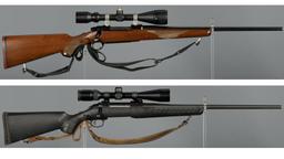 Two Ruger Bolt Action Rifles with Scopes