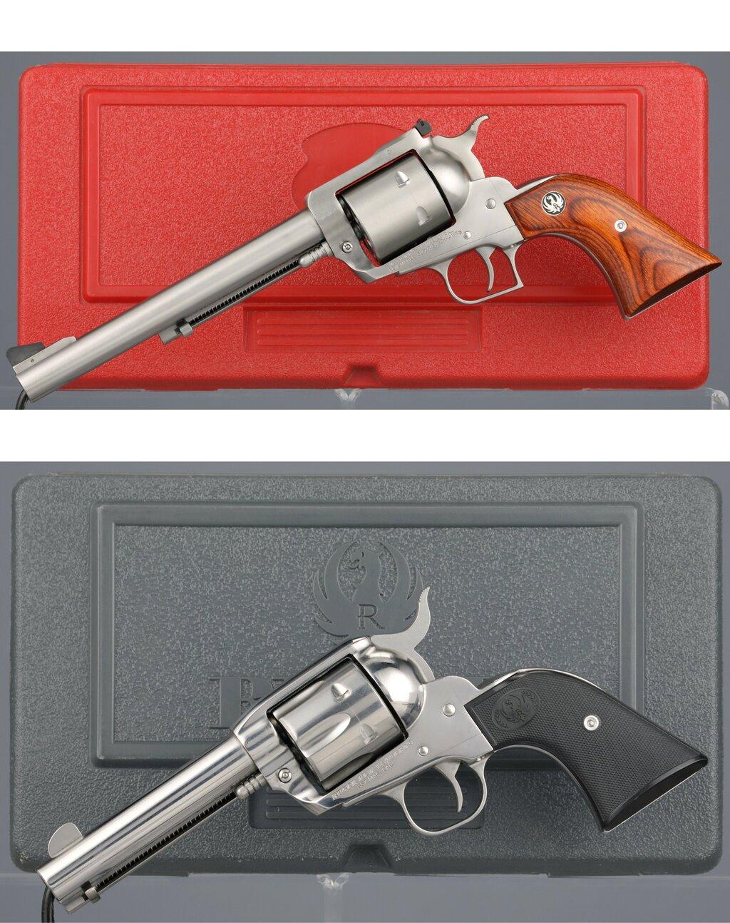 Two Ruger Single Action Revolvers with Cases