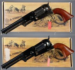 Two Uberti Third Model Dragoon Percussion Revolvers with Boxes
