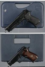 Two Beretta Semi-Automatic Pistols with Cases