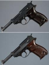 Two World War II German Walther P.38 Semi-Automatic Pistols