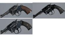 Three Colt Double Action Revolvers