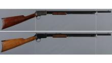 Two Winchester Model 1890 Slide Action Rifles