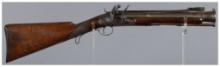 Engraved British Busby Flintlock Blunderbuss with Snap Bayonet