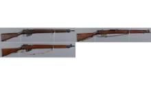 Three British Lee-Enfield Military Bolt Action Rifles