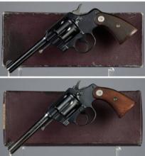 Two Colt Double Action Revolvers with Boxes