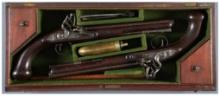 Cased Pair of Wogdon Flintlock Dueling Pistols