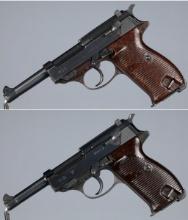 Two World War II German P.38 Semi-Automatic Pistols