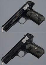 Two Colt Model 1903 Pocket Hammerless Semi-Automatic Pistols